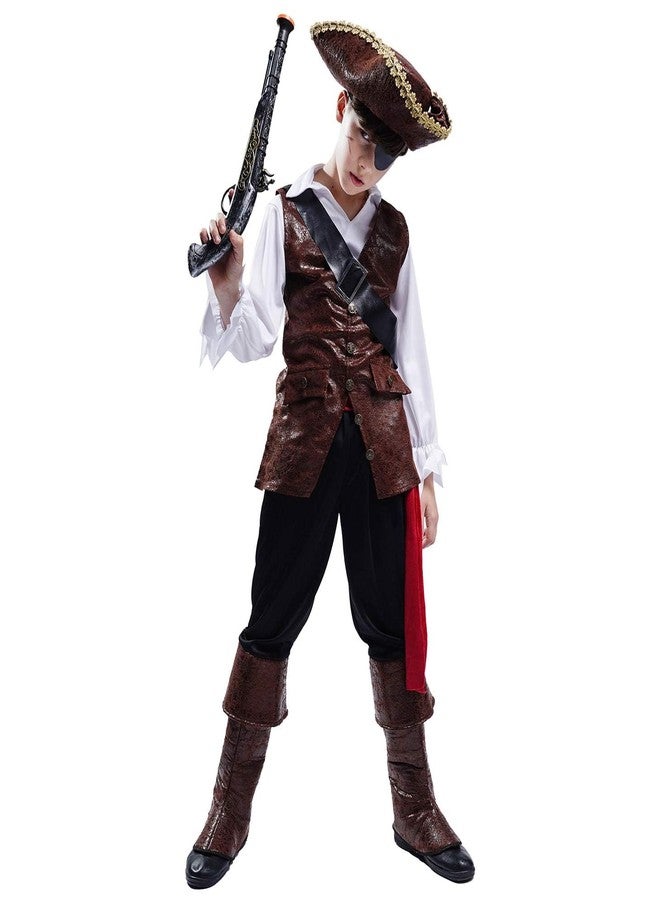 PGOND Boys Deluxe Pirate Costume with Hat Party Costume (13-14Y) - Image 1